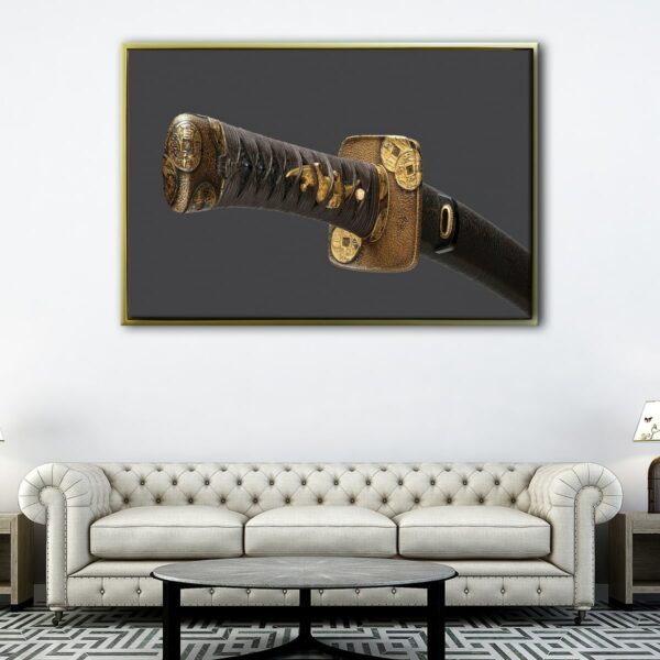 katana sword floating frame canvas