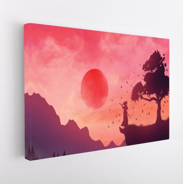 samurai fighter stretched canvas