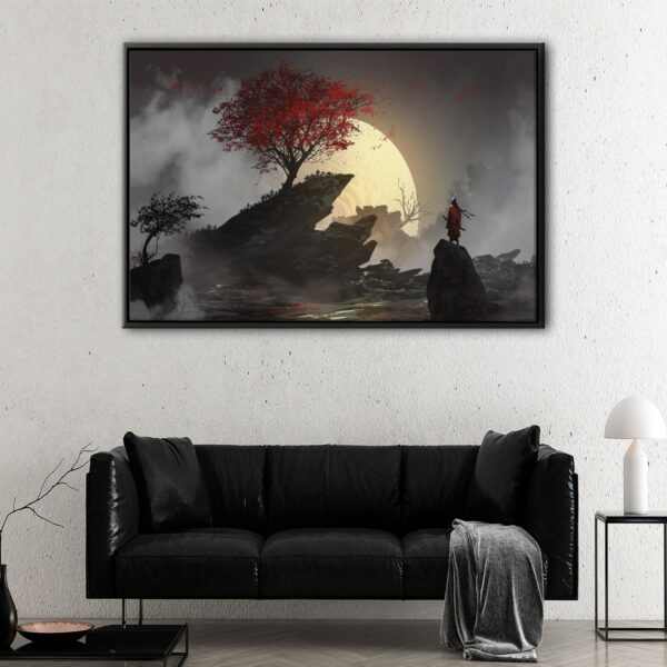 samurai glory floating frame canvas