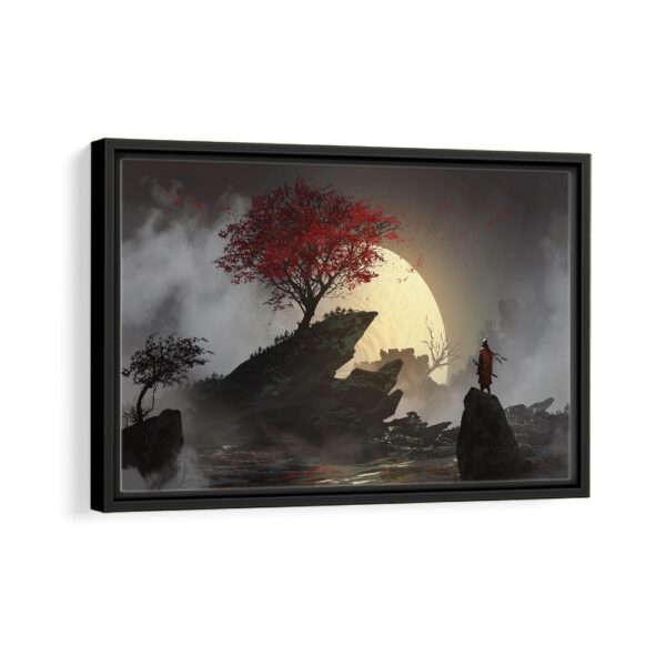 samurai glory framed canvas black frame