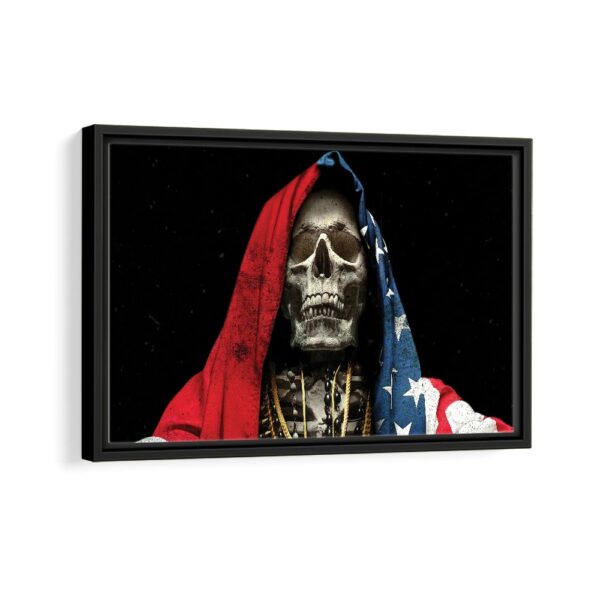 santa muerte framed canvas black frame