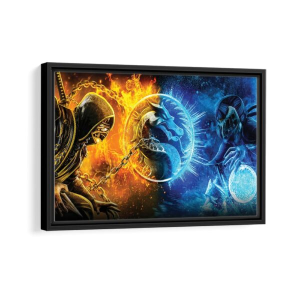 scorpio vs sub zero framed canvas black frame