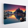 sunset in alps stretched canvas