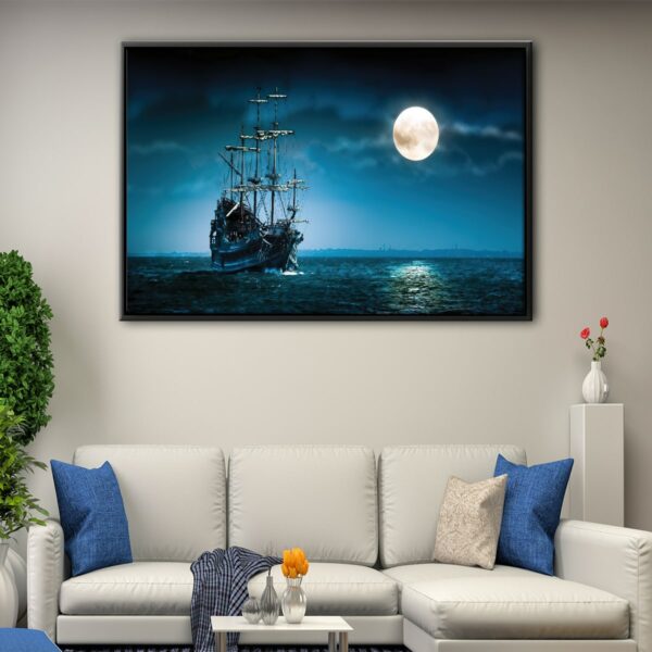 the black pearl floating frame canvas