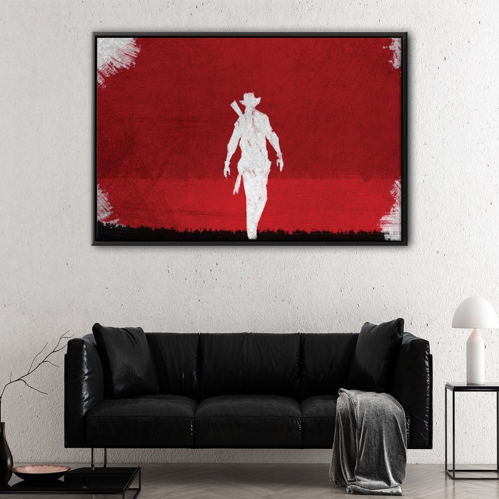 western gunman floating frame canvas