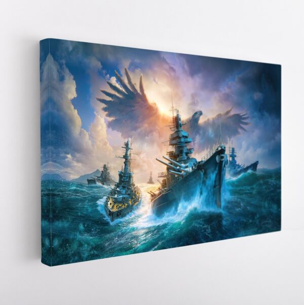 ww2 battleships stretched canvas