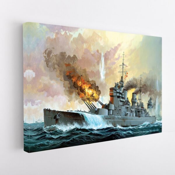 ww2 warship stretched canvas