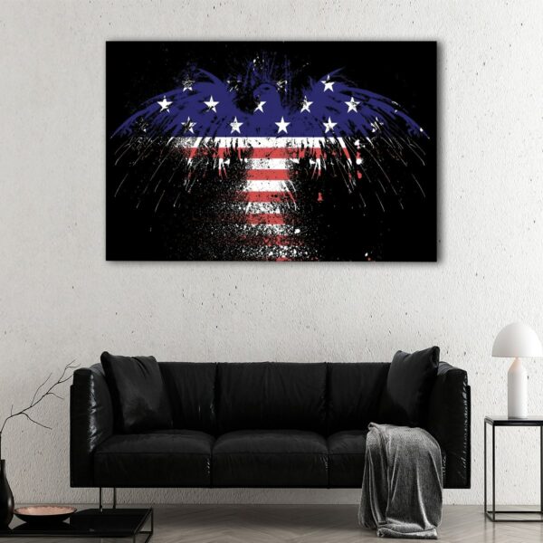 1 panels eagle american flag canvas art