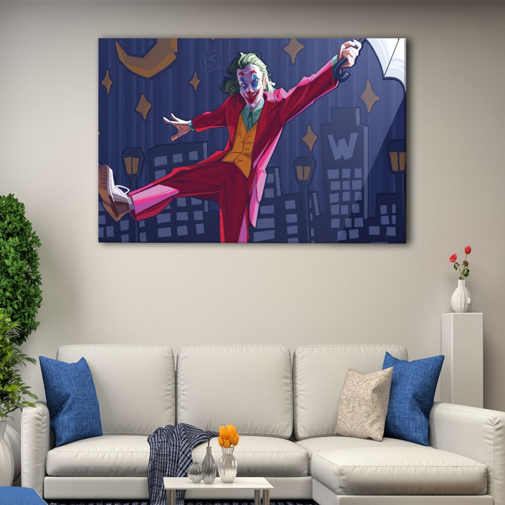 1 panels joker cartoon canvas art