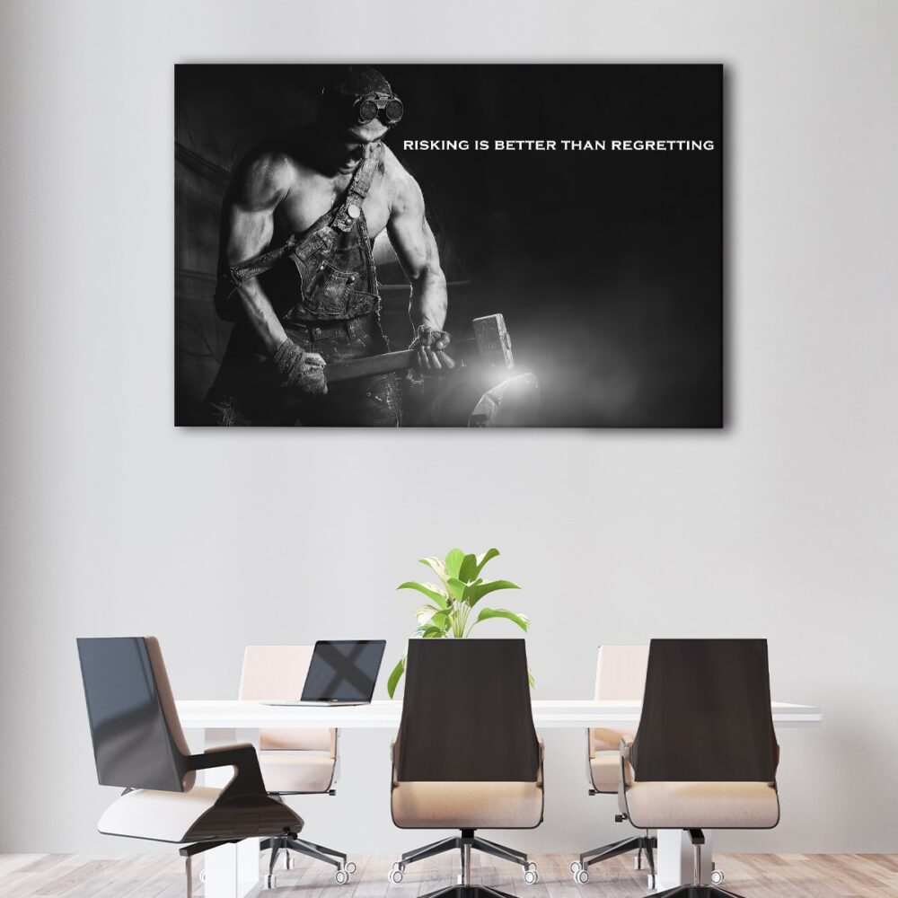 1 panels risking quote canvas art