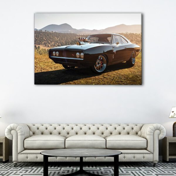 1 panels super charged muscel car canvas art