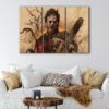 3 panels chainsaw killer canvas art