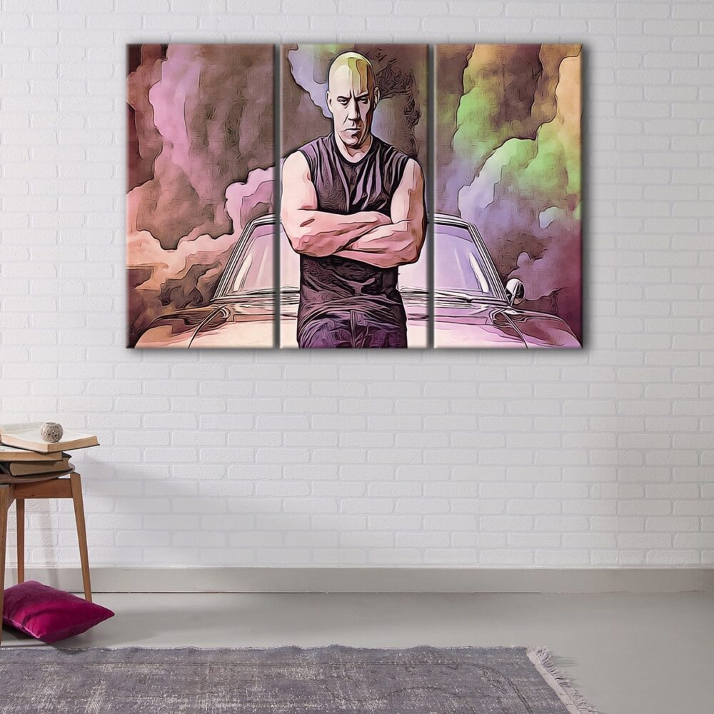 3 panels dom toretto canvas art