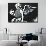 3 panels fallen angel canvas art