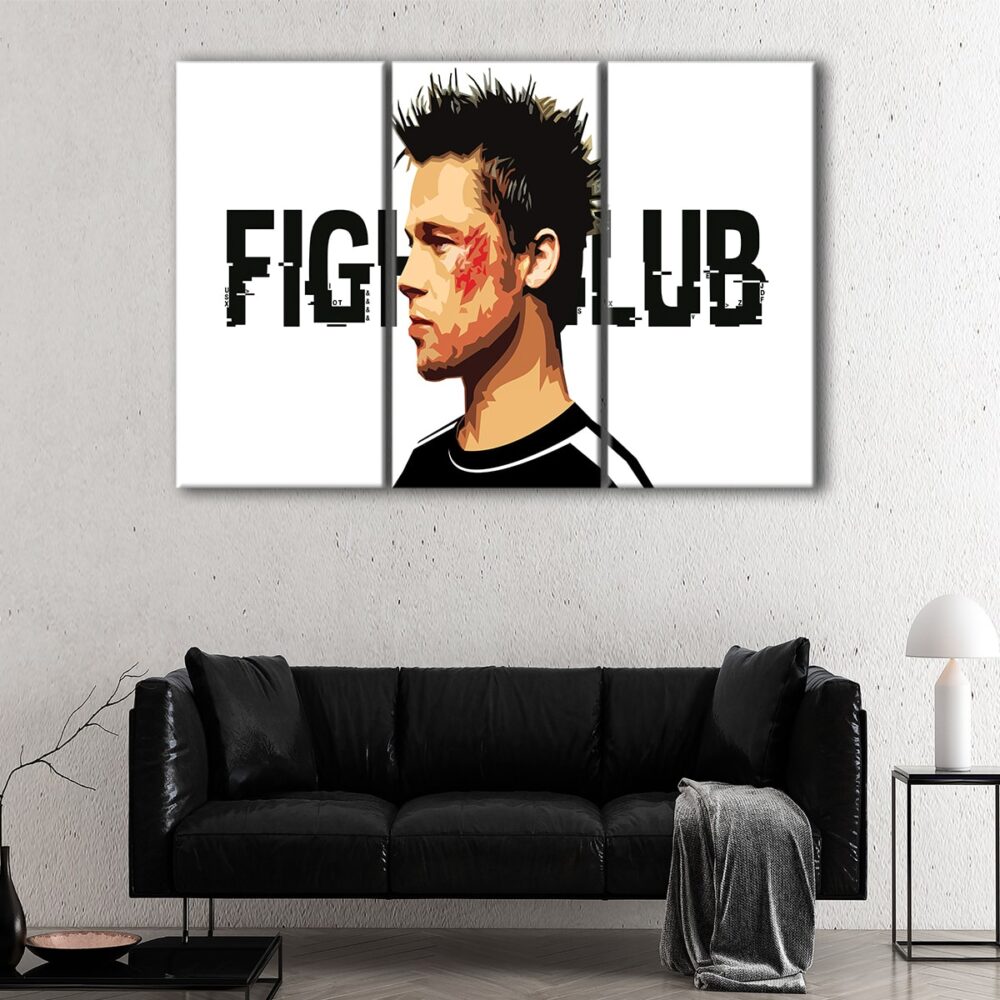 3 panels fight club canvas art