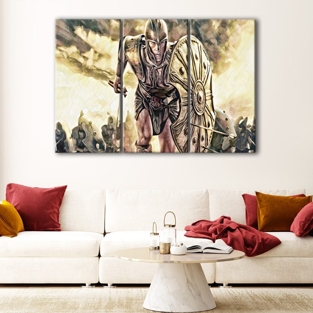 3 panels glorious achilles canvas art