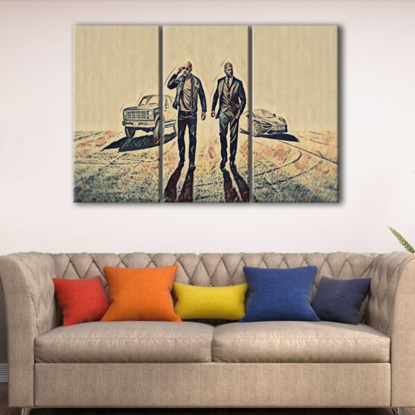 3 panels hobbs and shaw canvas art