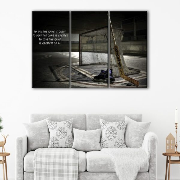 3 panels hockey motivation canvas art