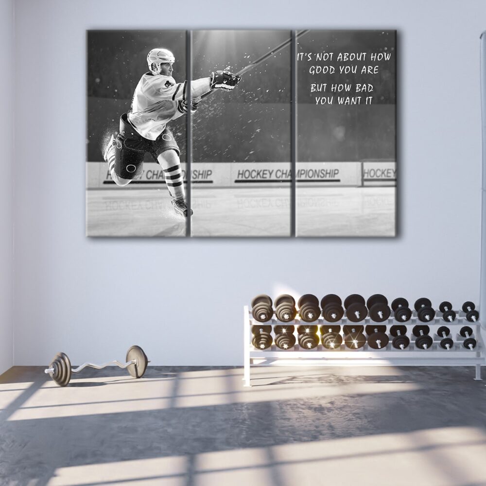 3 panels hockey quote canvas art