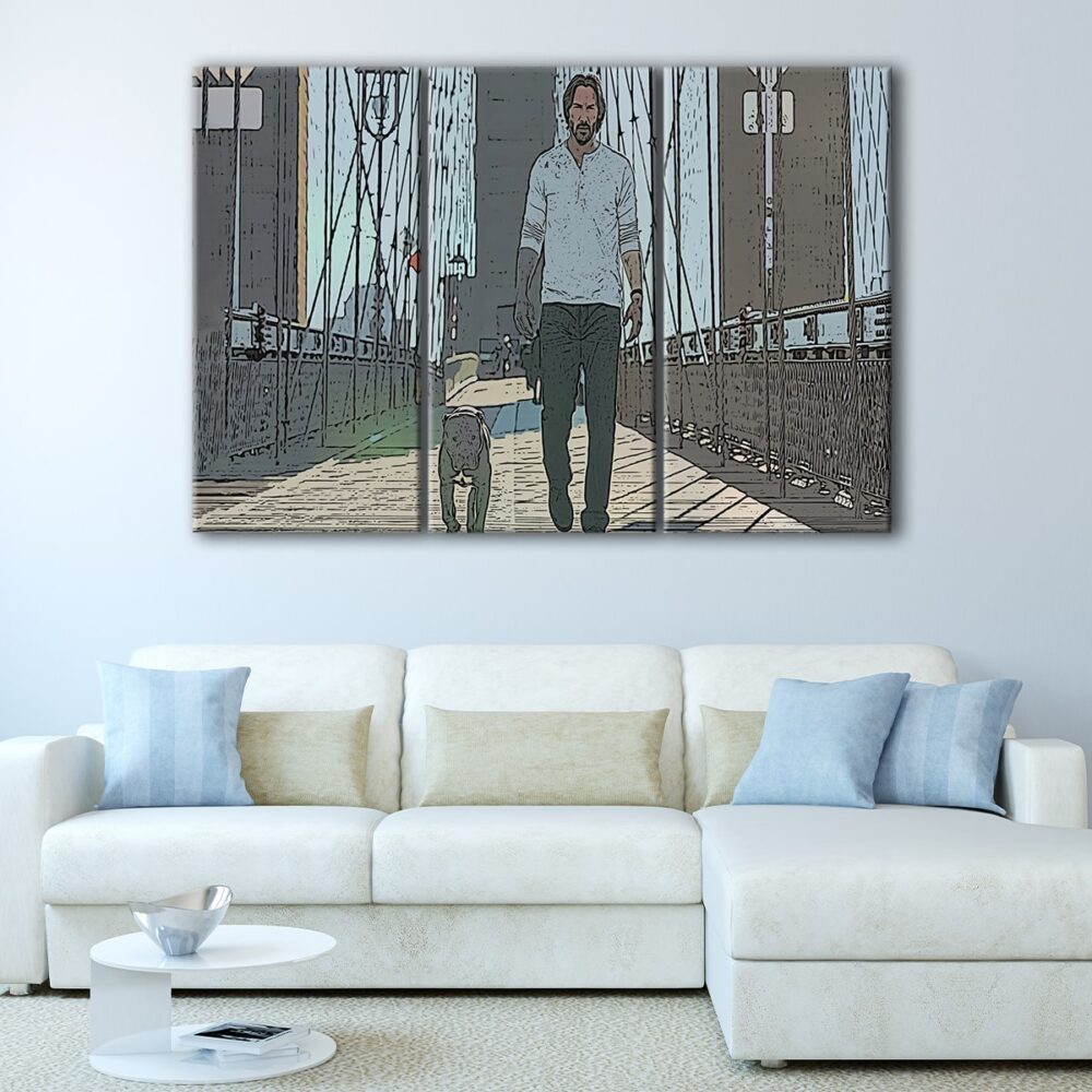 3 panels john wick 2 canvas art