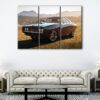 3 panels super charged muscel car canvas art