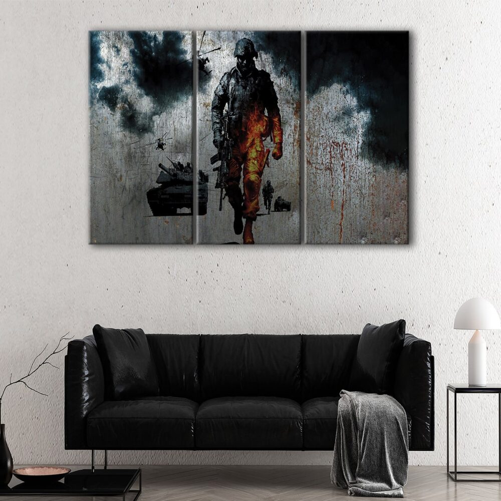 3 panels us soldier canvas art