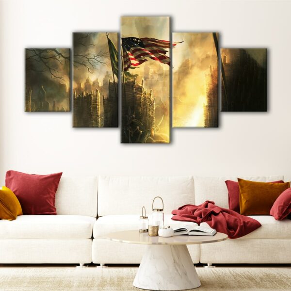 5 panels american glory canvas art