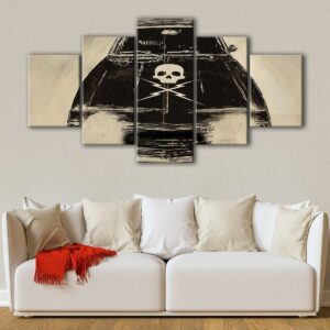 5 panels death proof car canvas art