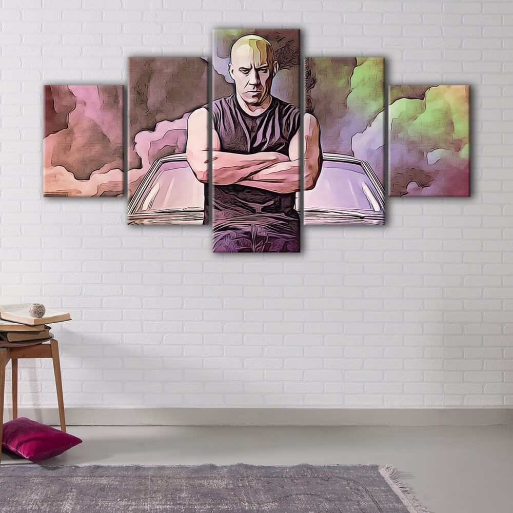 5 panels dom toretto canvas art