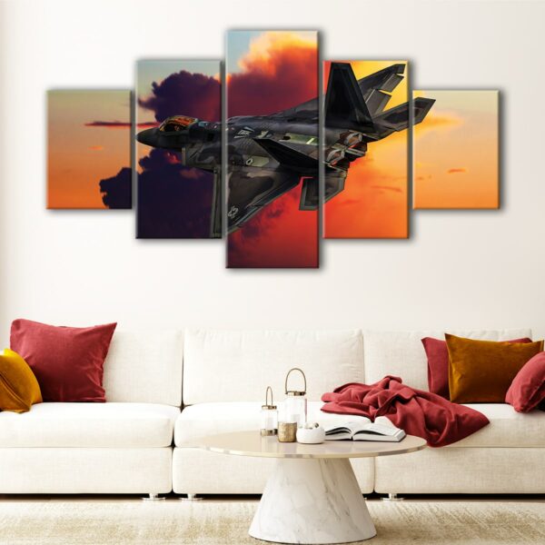 5 panels f 22 raptor canvas art