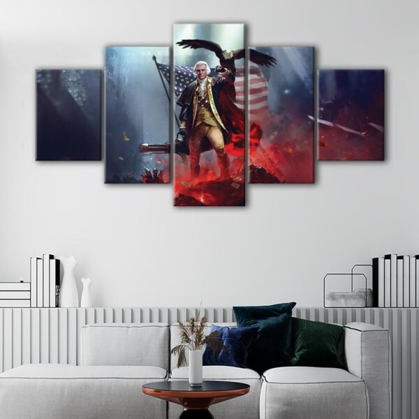 5 panels george washington canvas art