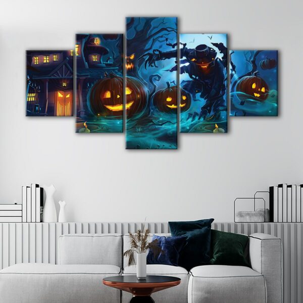 5 panels halloween monster canvas art