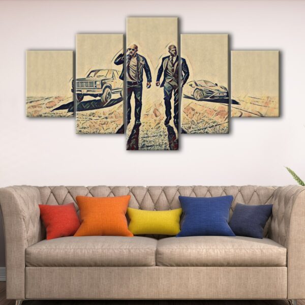 5 panels hobbs and shaw canvas art