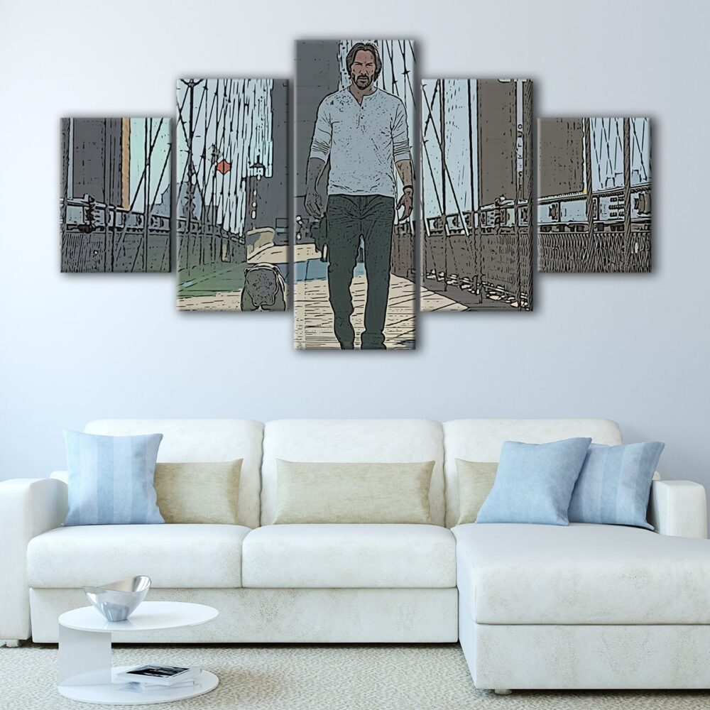 5 panels john wick 2 canvas art