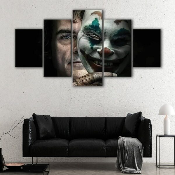 5 panels joker mask canvas art