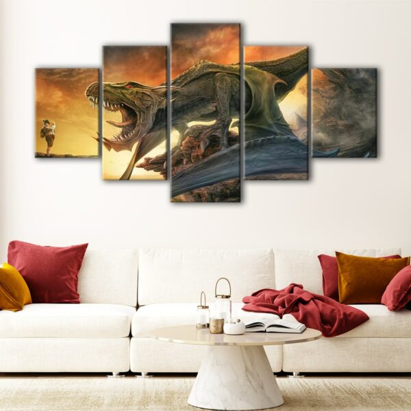 5 panels jurassic park canvas art