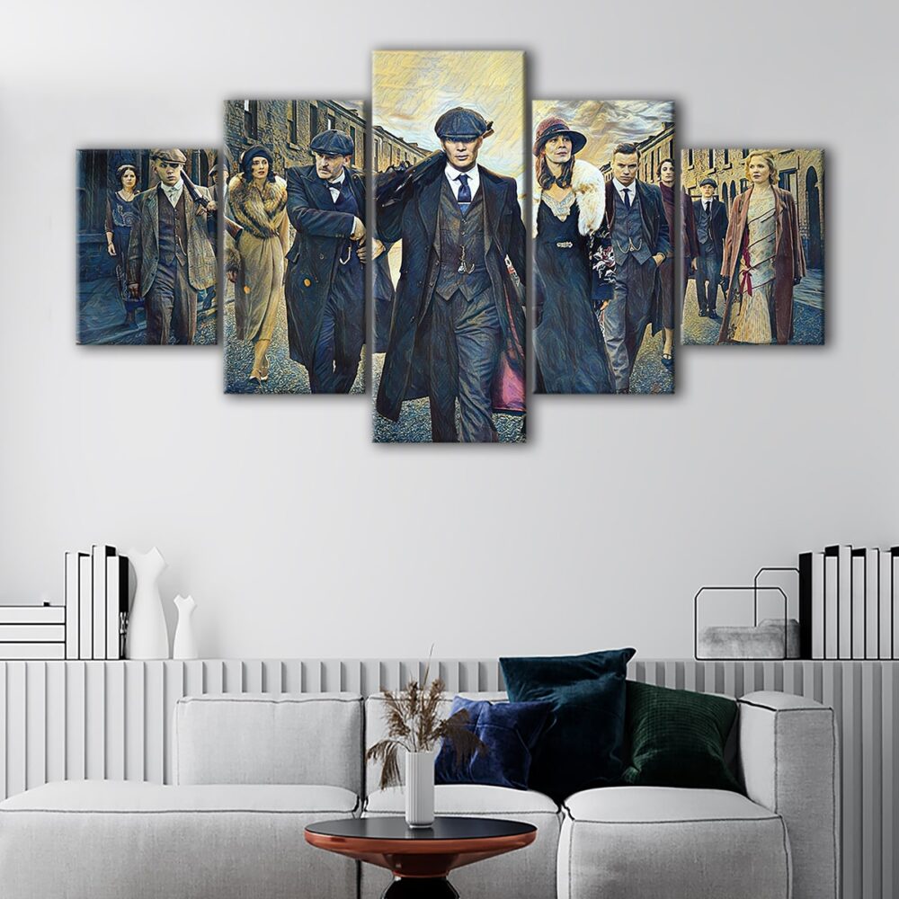 5 panels peaky blinders canvas art