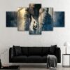 5 panels the rock vs king kong canvas art