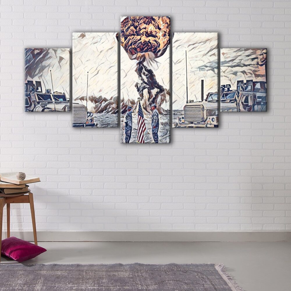 5 panels us army canvas art