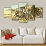 5 panels us independence day canvas art