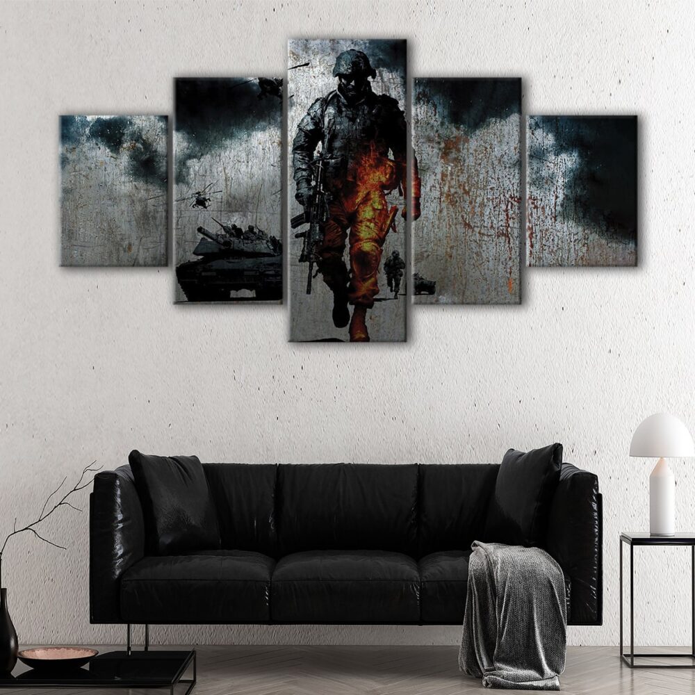 5 panels us soldier canvas art