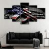 5 panels usa M4 gun canvas art