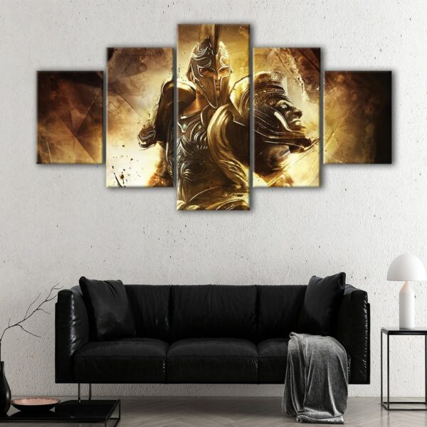 5 panels war fighter canvas art