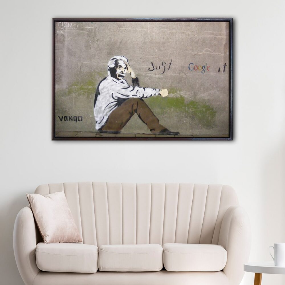 Einstein Just Google It floating frame canvas