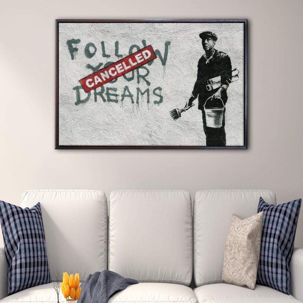 Follow Your Dreams floating frame canvas