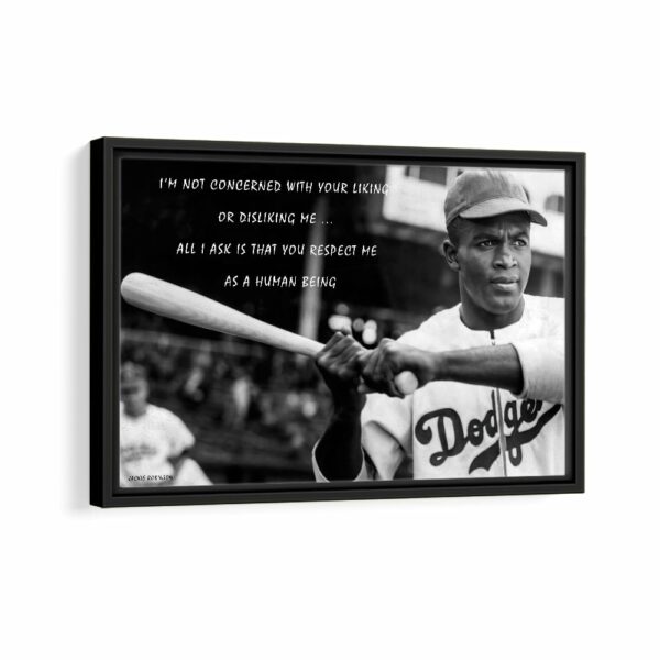 Jackie Robinson framed canvas black frame