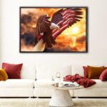 american eagle floating frame canvas