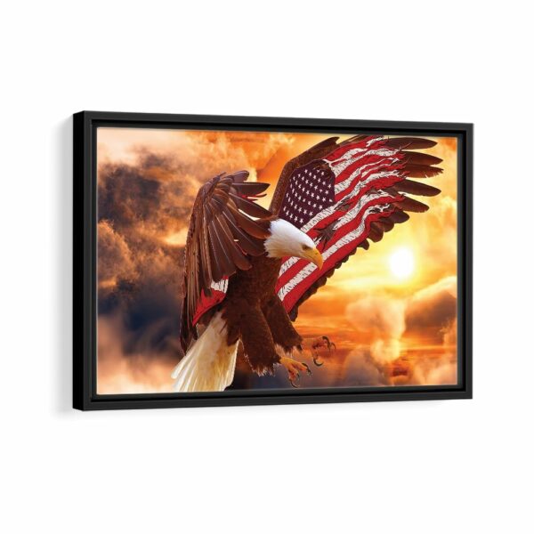 american eagle framed canvas black frame