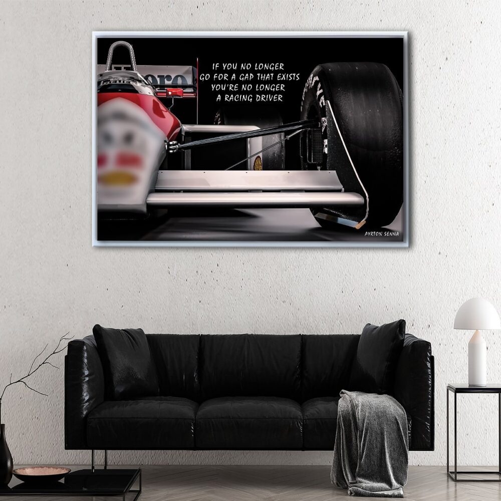 tableau ayrton senna avec cadre flottant