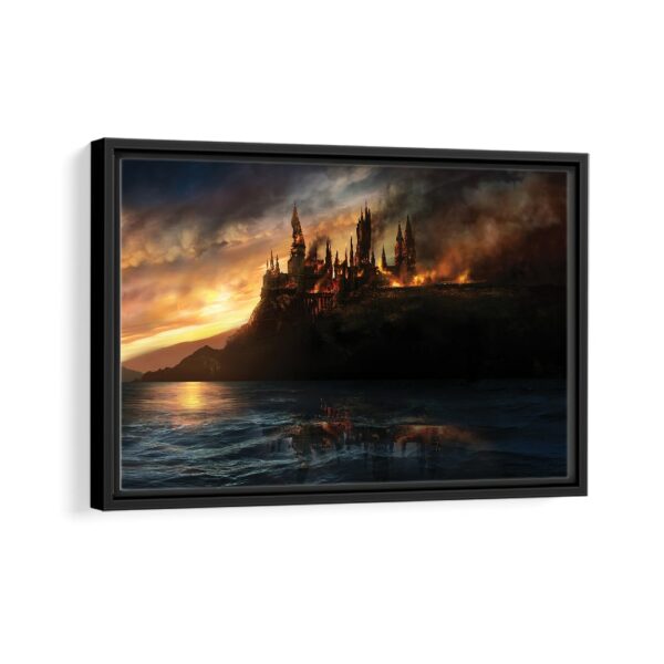 burning castel framed canvas black frame